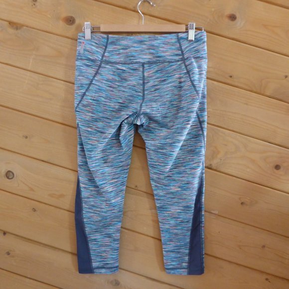 Zella Blue Live In Streamlined Mesh Inset Capri Gym Yoga Running Athlete Pants M - Picture 6 of 9